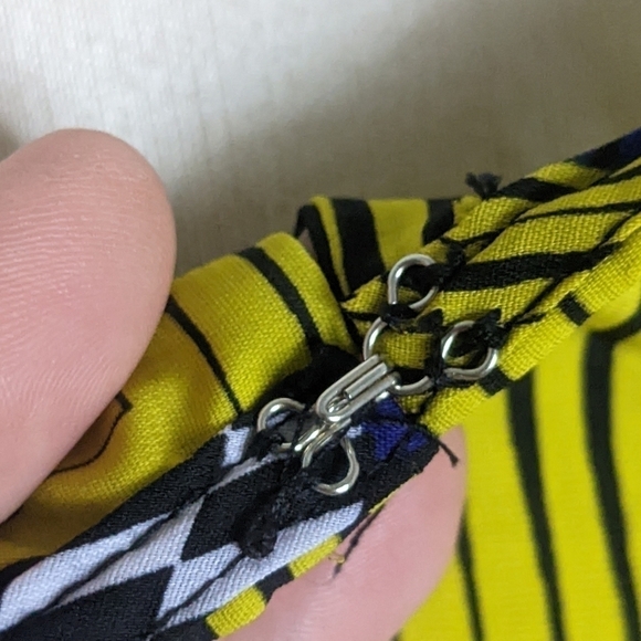 JOAN Vaas Geometric Sleeveless Maxi Dress Navy Yellow M - Picture 7 of 16